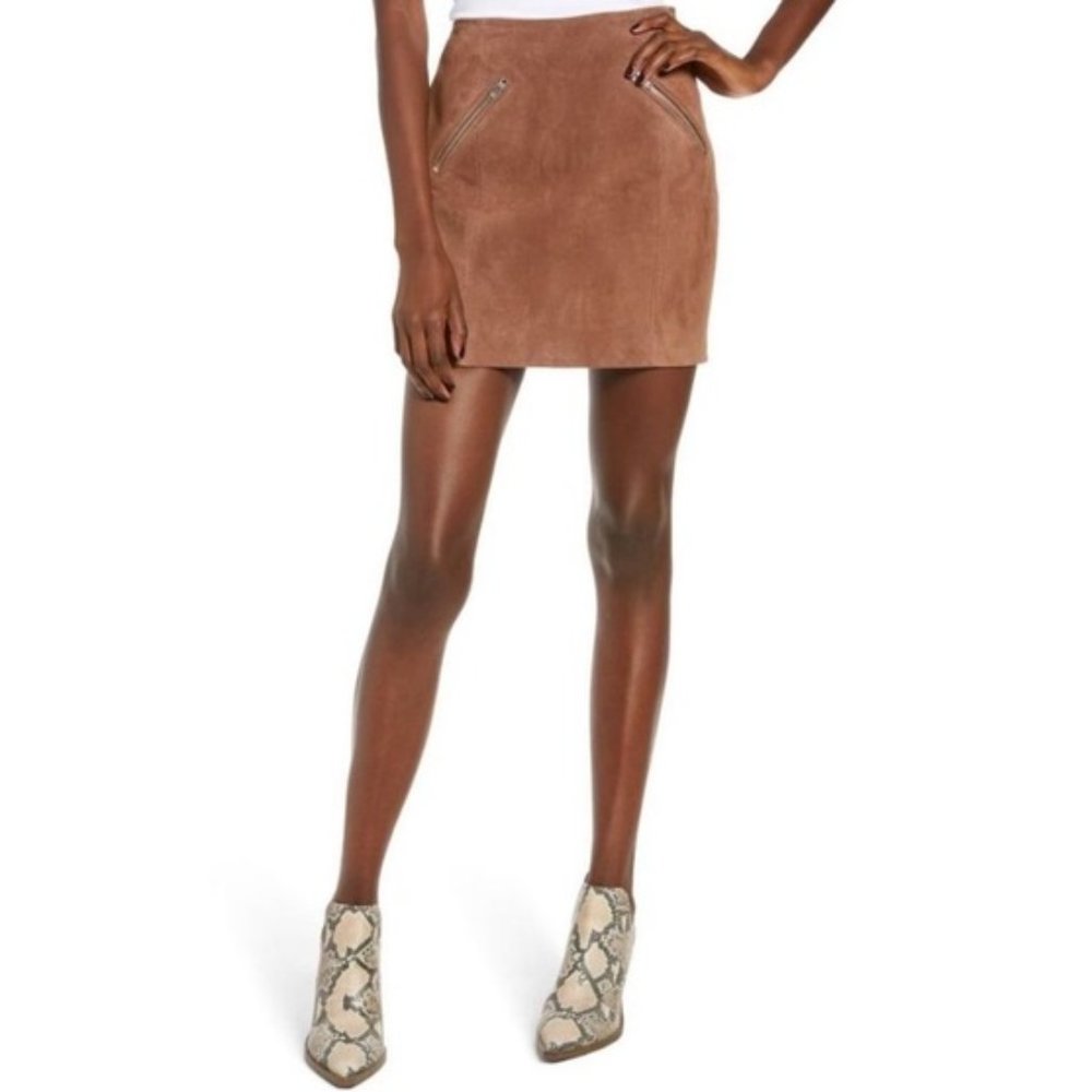 NEW WITHOUT TAGS Blank NYC Tan Leather Mini Skirt Size 31